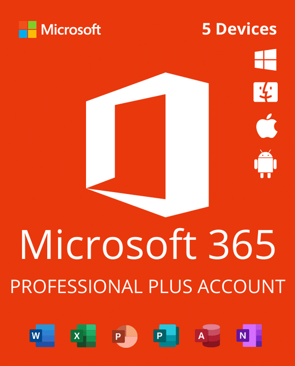 Microsoft 365 Professional Plus Account 5 Devices – 1 Year Subscription | All Soft Keys